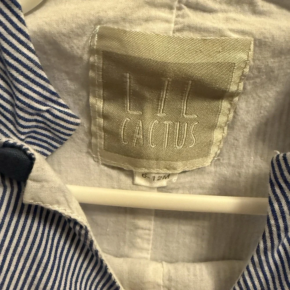 Lil Cactus Boys Striped‎ Octopus Appliqué Short Romper Jon Jon 6-12 Months